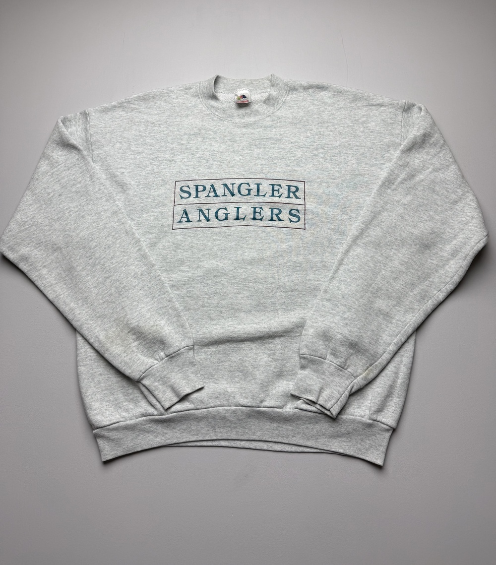 Vintage Fruit Of The Loom Sweatshirt Mens XL Fleece Spangler Anglers Fishing USA